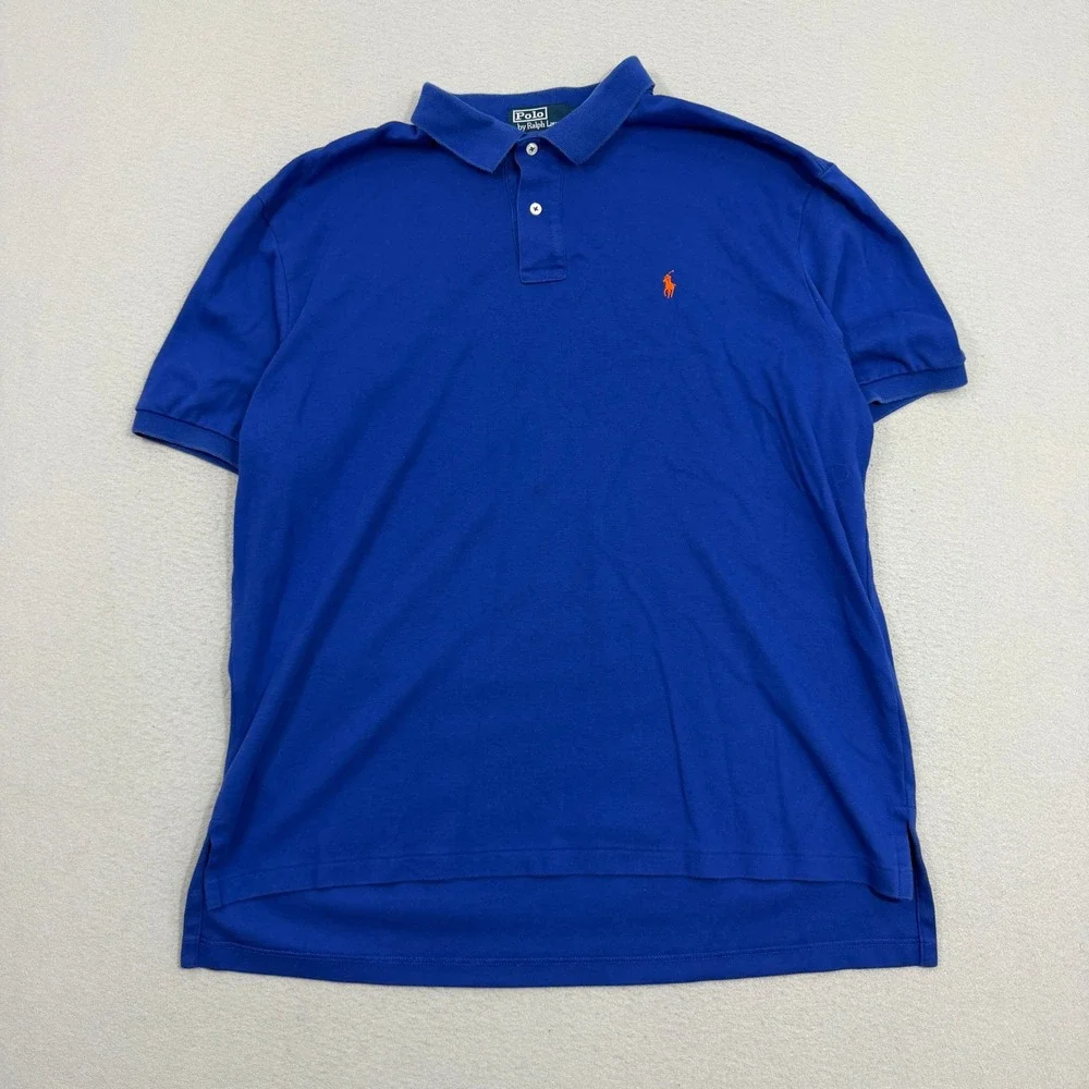 Vintage Polo Ralph Lauren Shirt Mens XL Blue Short Sleeve Classic Fit Pony Logo